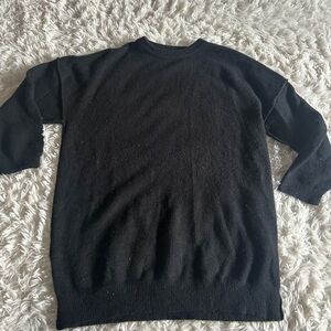 Black Crew Neck Sweater Classic Knit